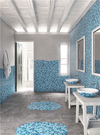 CERASARDA PITRIZZA MOSAICO SPACCATELLA BICOLORE/ AZZURRO MARE/TURCHESE ABBAMAR 